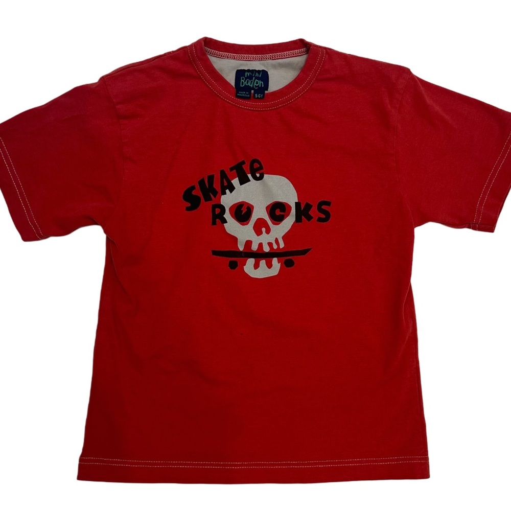 Mini Boden boy short sleeve t shirt skate‎ rocks 5-6